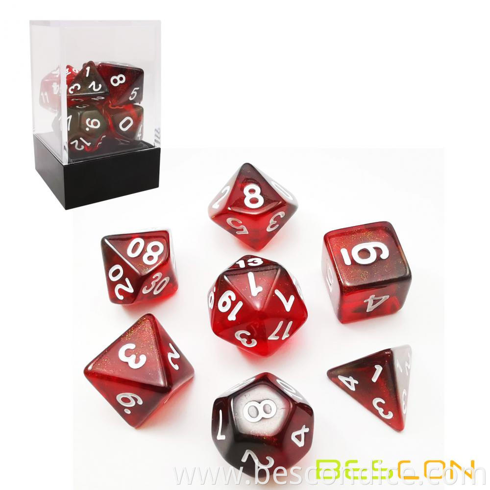 Maroon Stone Poly Dnd Dice Set 4